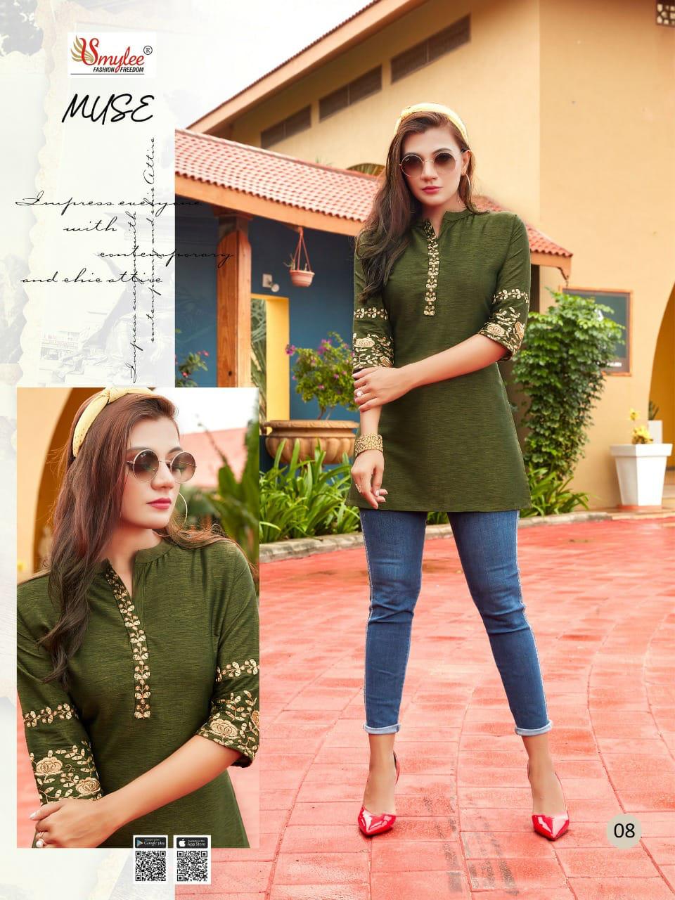 Smylee Muse Ethnic Wear Rayon Western Fancy Designer Top Collection